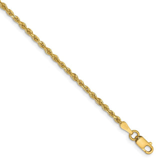 8" 14k Yellow Gold 2.00mm Diamond-cut Quadruple Rope Chain Bracelet