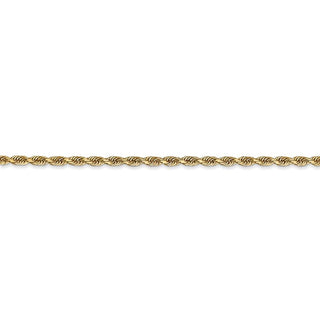 8" 14k Yellow Gold 2.25mm Diamond-cut Quadruple Rope Chain Bracelet