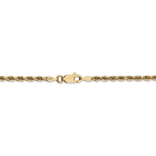 9" 14k Yellow Gold 2.75mm Diamond-cut Quadruple Rope Chain Anklet