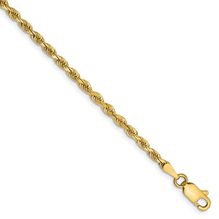 8" 14k Yellow Gold 2.75mm Diamond-cut Quadruple Rope Chain Bracelet