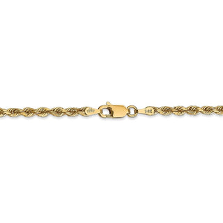 9" 14k Yellow Gold 3.0mm Diamond-cut Quadruple Rope Chain Anklet
