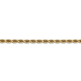 8" 14k Yellow Gold 3.35mm Diamond-cut Quadruple Rope Chain Bracelet