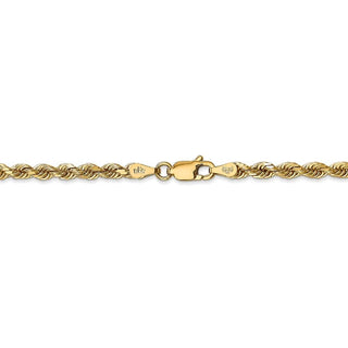 8" 14k Yellow Gold 3.35mm Diamond-cut Quadruple Rope Chain Bracelet
