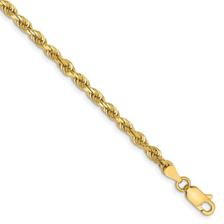 8" 14k Yellow Gold 3.35mm Diamond-cut Quadruple Rope Chain Bracelet