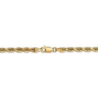 8" 14k Yellow Gold 4mm Diamond-cut Quadruple Rope Chain Bracelet