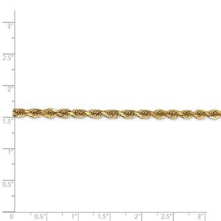 8" 14k Yellow Gold 4mm Diamond-cut Quadruple Rope Chain Bracelet