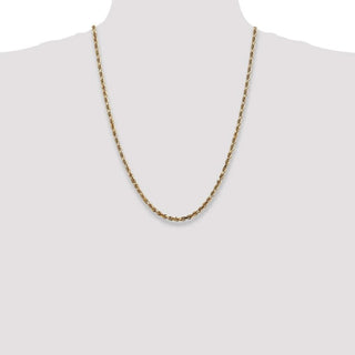 24" 14k Yellow Gold 4mm Diamond-cut Quadruple Rope Chain Necklace