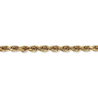 8" 14k Yellow Gold 4.5mm Diamond-cut Quadruple Rope Chain Bracelet