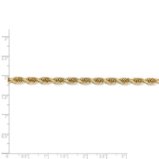 8" 14k Yellow Gold 5.0mm Diamond-cut Quadruple Rope Chain Bracelet
