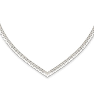 Sterling Silver 4mm Cubetto V-shaped Necklace