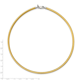 Sterling Silver Flash Gold-plated Reversible 3mm Cubetto Chain Necklace QUF45-16