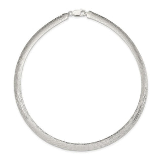 Sterling Silver 8mm Polished Cubetto/ Diamond-Cut Necklace