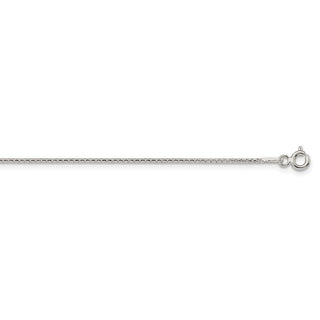 30" Sterling Silver 1.1mm Diamond-cut Round Box Chain Necklace