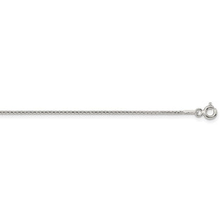 16" Sterling Silver 1.1mm Diamond-cut Round Box Chain Necklace