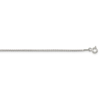 16" Sterling Silver 1.3mm Diamond-cut Round Box Chain Necklace