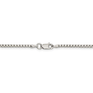 24" Sterling Silver 2mm Diamond-cut Round Box Chain Necklace