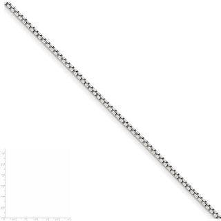 24" Sterling Silver 2mm Diamond-cut Round Box Chain Necklace