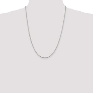 24" Sterling Silver 2mm Diamond-cut Round Box Chain Necklace