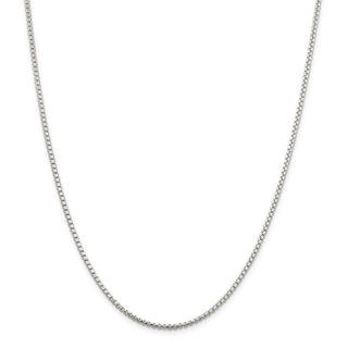24" Sterling Silver 2mm Diamond-cut Round Box Chain Necklace