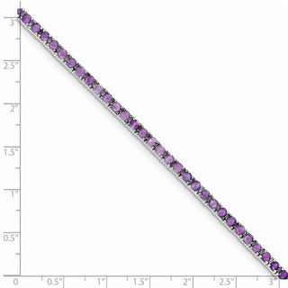 7" Sterling Silver Rhodium-plated Amethyst Bracelet QX133AM