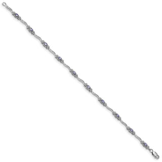 7.5" Sterling Silver Polished Tanzanite Bracelet QX973TZ