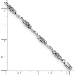 7.5" Sterling Silver Polished Tanzanite Bracelet QX973TZ