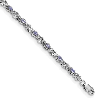 7.5" Sterling Silver Polished Tanzanite Bracelet