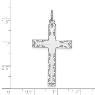925 Sterling Silver Laser Designed Cross Pendant QXR100