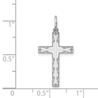 925 Sterling Silver Laser Designed Cross Pendant QXR102