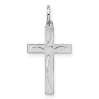 925 Sterling Silver Laser Designed Cross Pendant QXR105