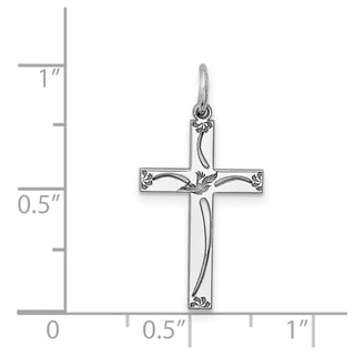 925 Sterling Silver Laser Designed Cross Pendant QXR105