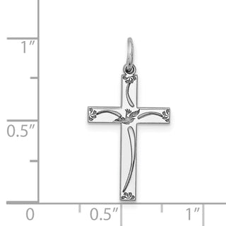 925 Sterling Silver Laser Designed Cross Pendant QXR105