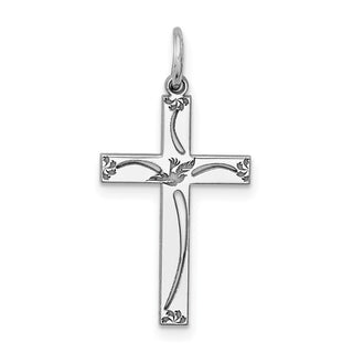 925 Sterling Silver Laser Designed Cross Pendant QXR105