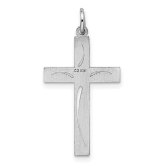 925 Sterling Silver Laser Designed Cross Pendant QXR106