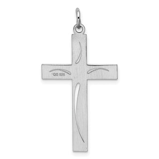925 Sterling Silver Laser Designed Cross Pendant QXR107