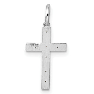 925 Sterling Silver Laser Designed Cross Pendant QXR112
