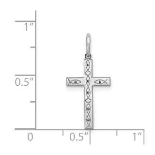 925 Sterling Silver Laser Designed Cross Pendant QXR112