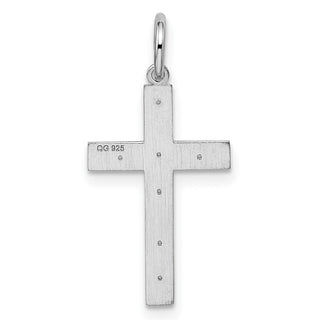 925 Sterling Silver Laser Designed Cross Pendant QXR113
