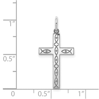 925 Sterling Silver Laser Designed Cross Pendant QXR113