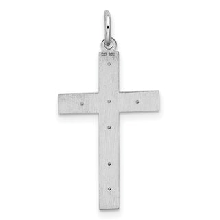 925 Sterling Silver Laser Designed Cross Pendant QXR114
