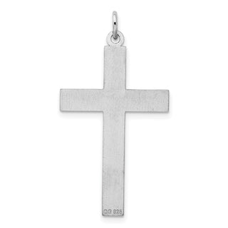 925 Sterling Silver Laser Designed Cross Pendant QXR115