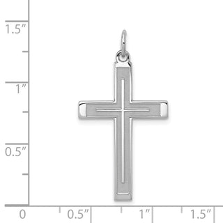 925 Sterling Silver Laser Designed Cross Pendant QXR117