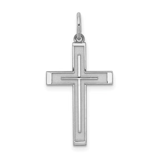 925 Sterling Silver Laser Designed Cross Pendant QXR118