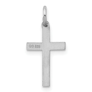 Sterling Silver Rhodium-plated Laser Designed Cross Charm QXR120