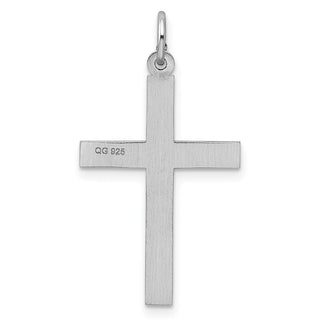 925 Sterling Silver Laser Designed Cross Pendant QXR121