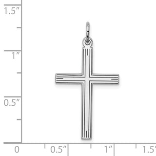 925 Sterling Silver Laser Designed Cross Pendant QXR121
