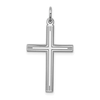 925 Sterling Silver Laser Designed Cross Pendant QXR121