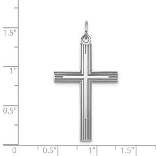 925 Sterling Silver Laser Designed Cross Pendant QXR122