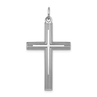 925 Sterling Silver Laser Designed Cross Pendant QXR122