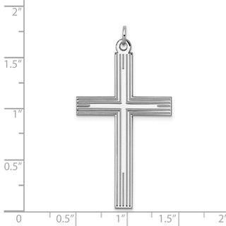 925 Sterling Silver Laser Designed Cross Pendant QXR123
